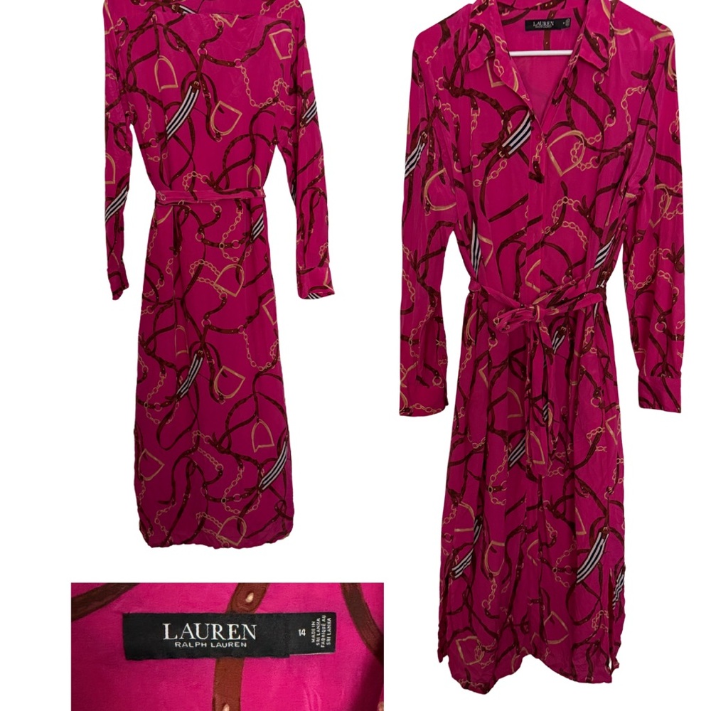 Ralph Lauren Pink Equestrian Shirt Dress | KY Derby Dress